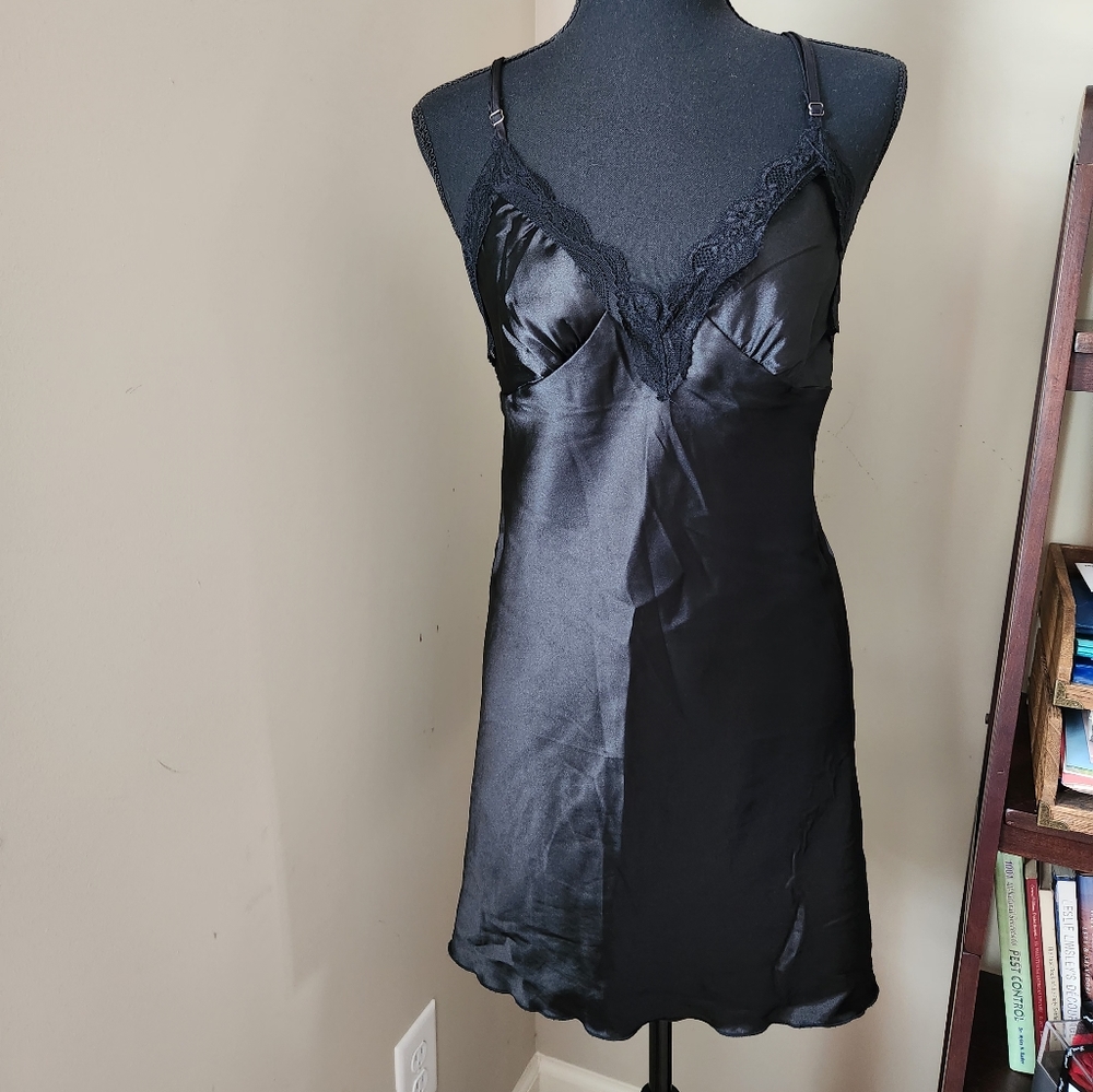 Black nightgown slip dress